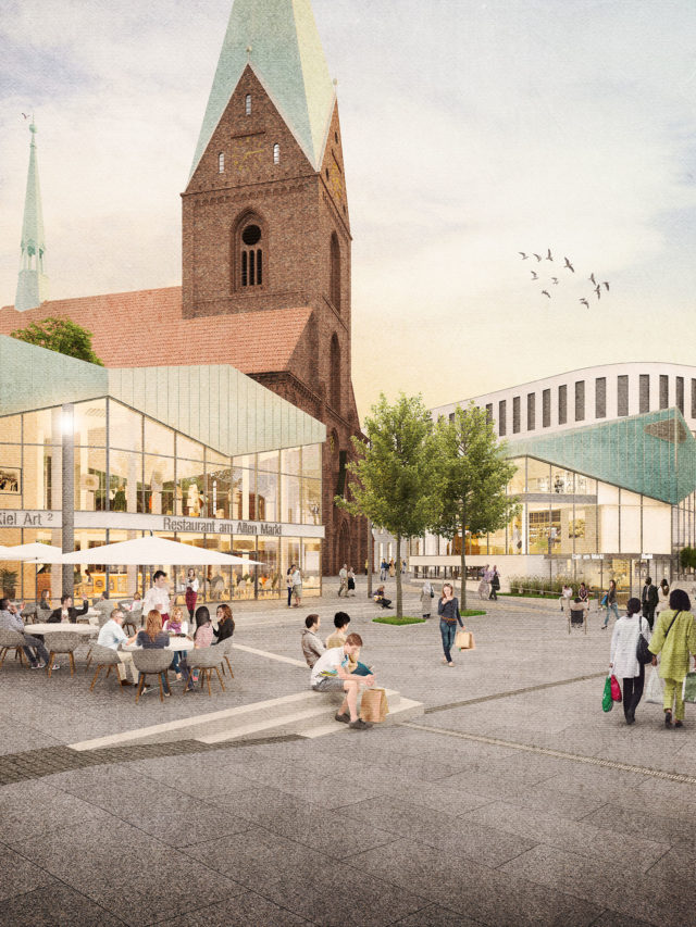 Alter Markt Kiel - 3D Visualisierung - Platz - Pavillons - Erhalt
