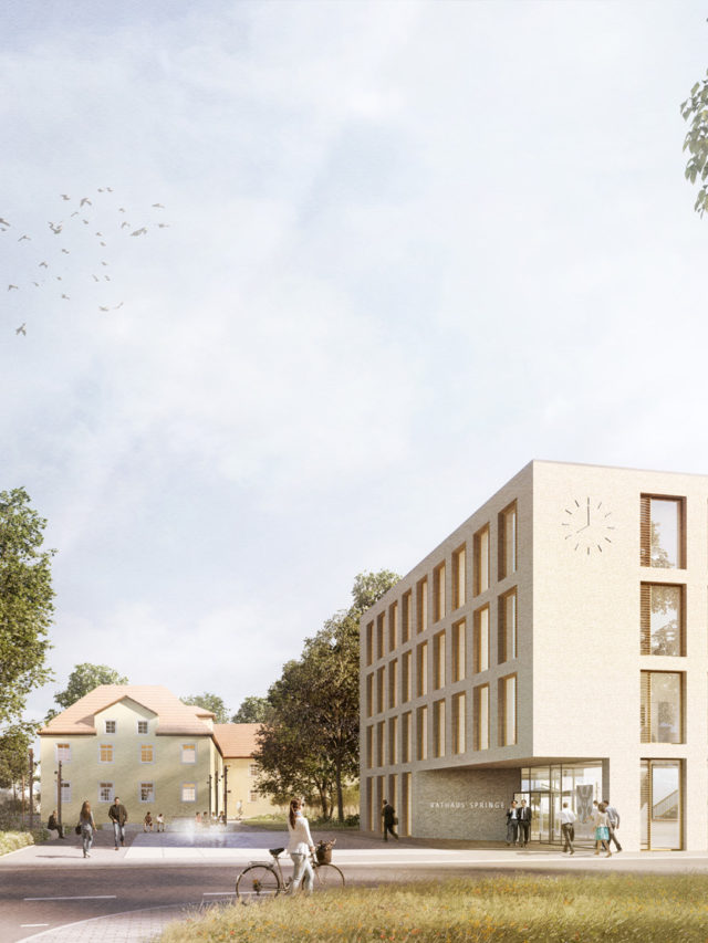 Rathaus Springe - pape+pape architekten - chora blau Landschaftsarchitektur - Visualisierung Wettbewerb