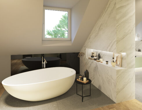luxus bad-freistehende badewanne-rendering-innenarchitektur